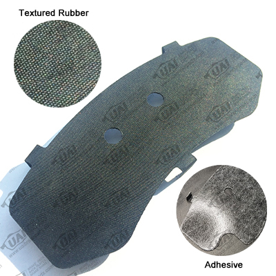 Textured Rubber Damping Shims with Adhesive for Brake Pads